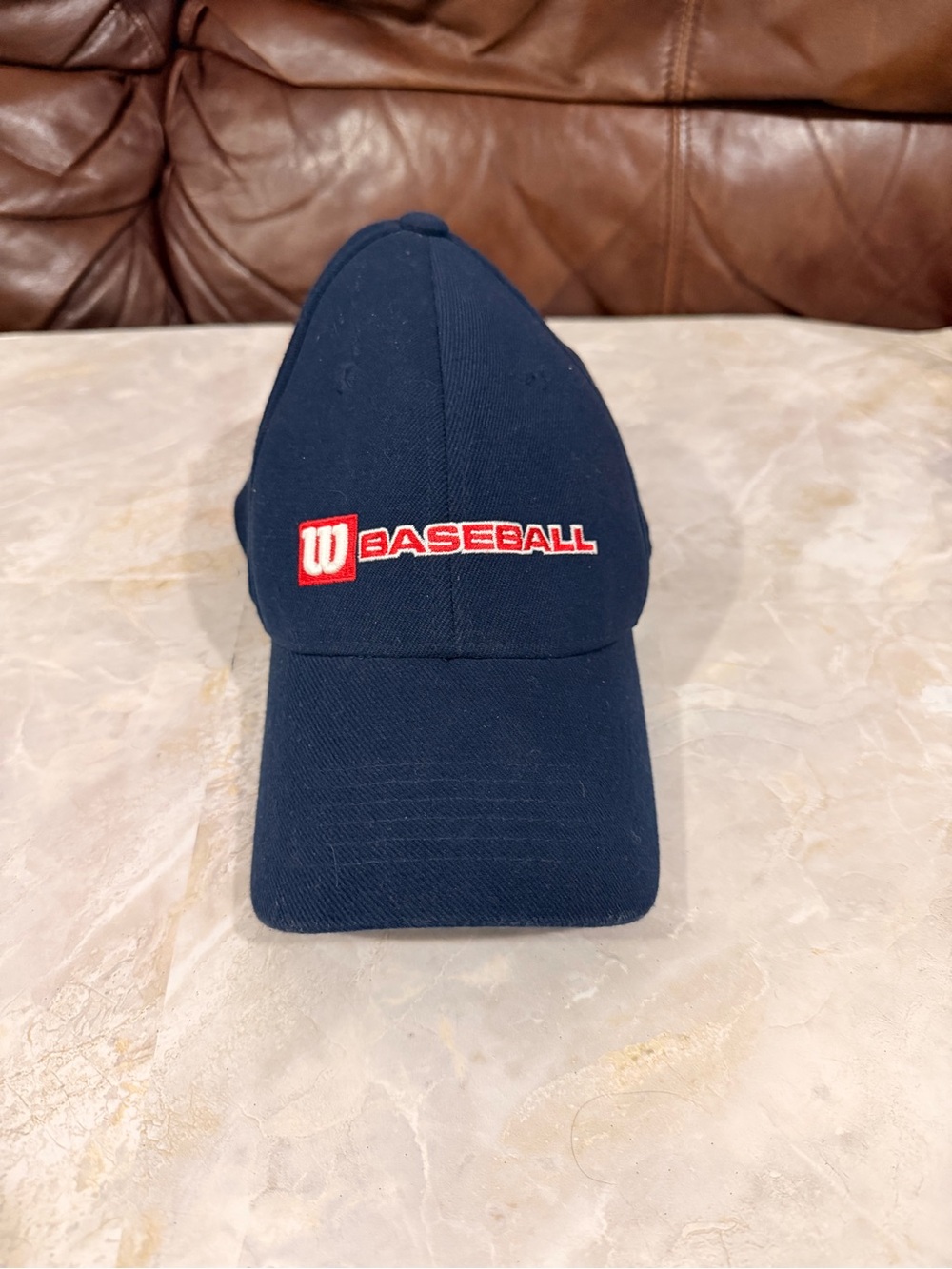 Wilson Navy Cap with Red and White Logo Patch